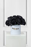 Black Roses Luxe Silk Petal Box: Bold Statement of Dramatic Elegance