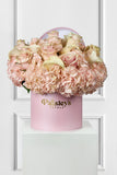 Pretty in Pink Luxe Fresh Petal Box: Elegant Arrangement of Hydrangeas, Calla Lilies & Roses