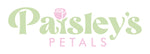 Logo of Paisley's Petals with a pink rose on a white background